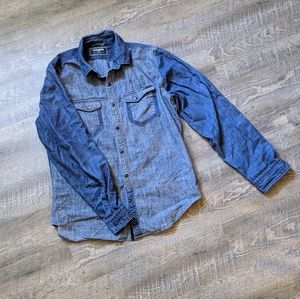 Express 2-Tone Denim Dress Shirt